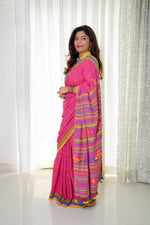 Load image into Gallery viewer, Buy Pink Kala Cotton Bhujodi Saree Online
