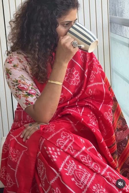 Exclusive Odisha Ikkat Nabakothi Pure Silk Saree- Red