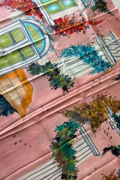 Murshidabad Pure Silk Saree Hand Painted