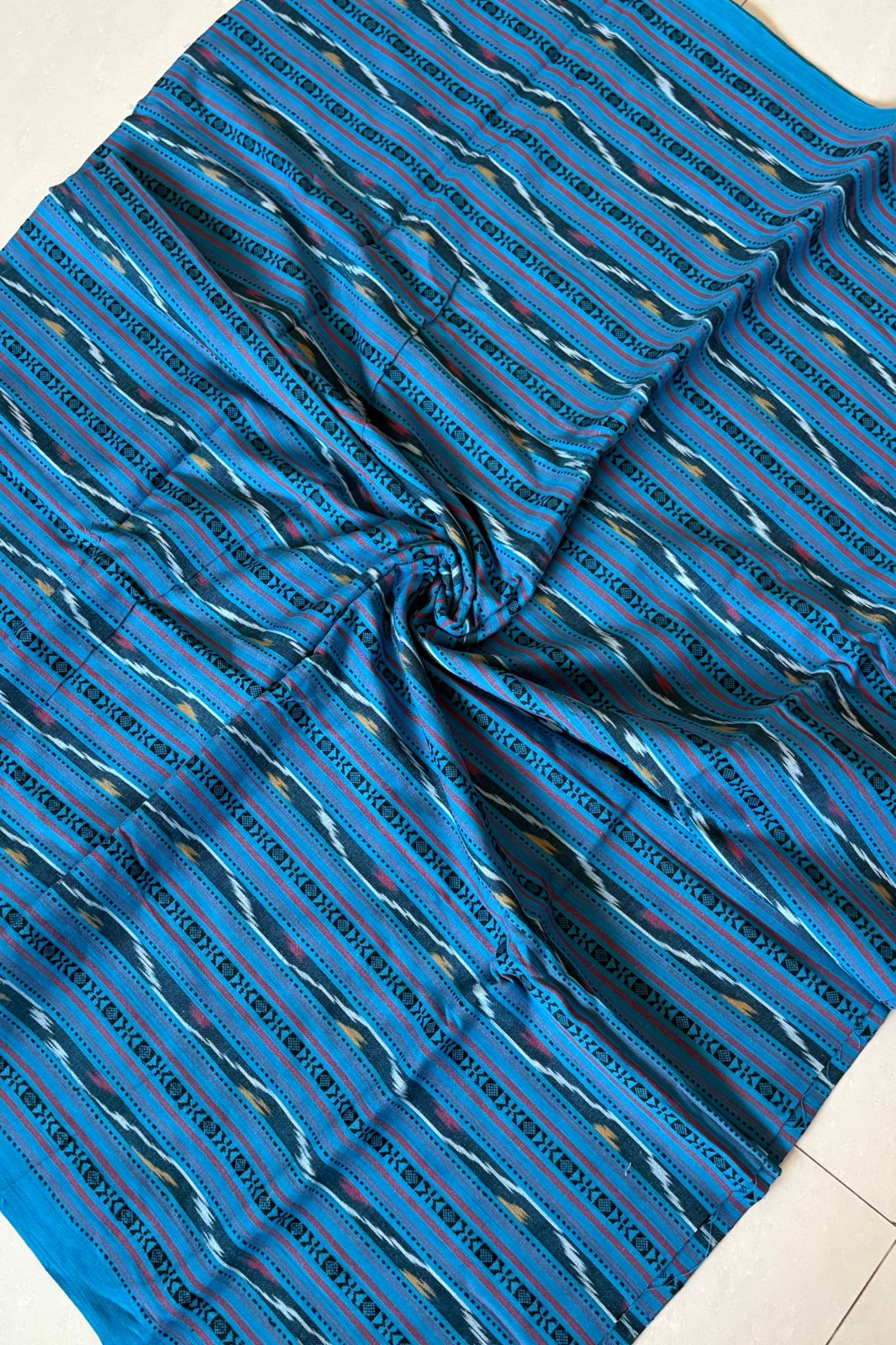 Cotton Ikkat Blouse Piece- Blue