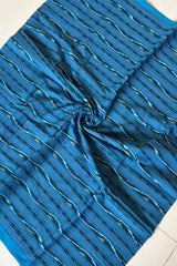 Cotton Ikkat Blouse Piece- Blue