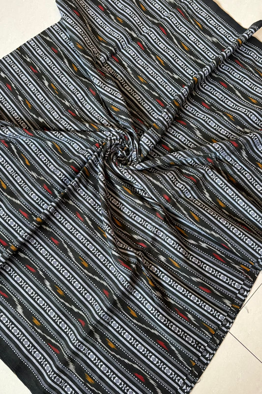 Cotton Ikkat Blouse Piece- Charcoal