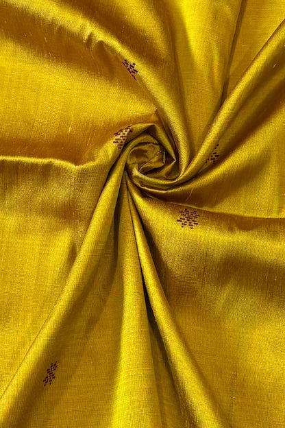 Exclusive Double Pallu Berhampuri Pure Silk Patta Saree - Golden Yellow