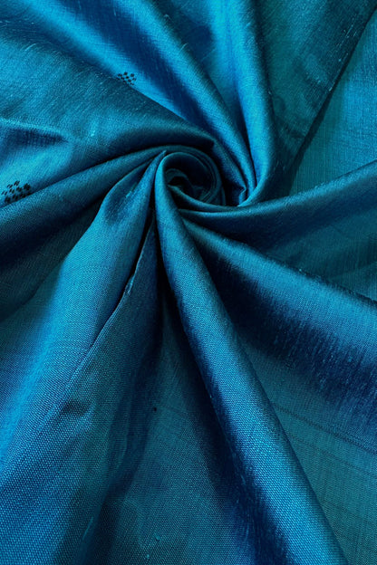 Exclusive Double Pallu Berhampuri Pure Silk Patta Saree -Peacock Blue