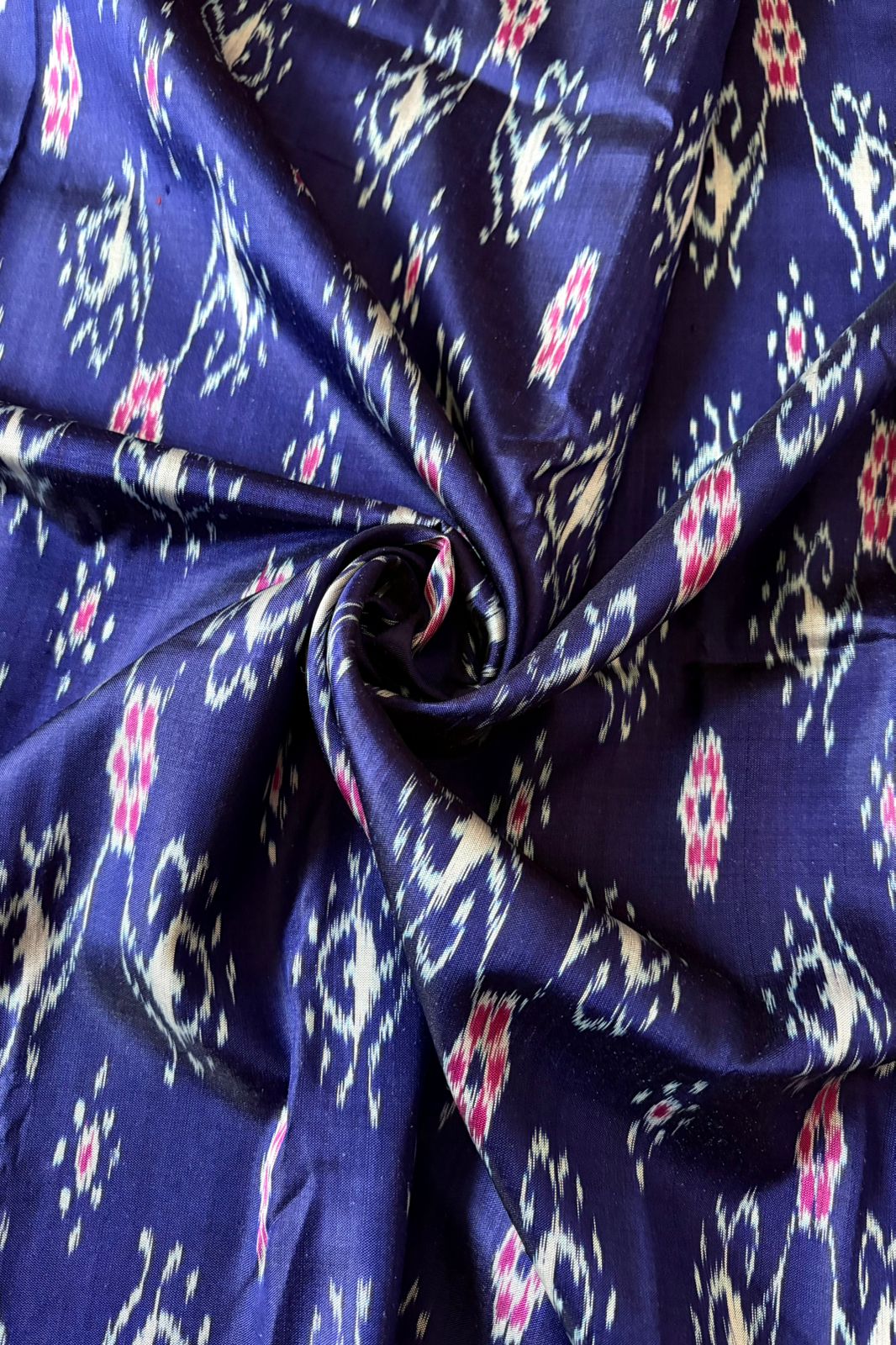 Odisha Ikkat Khandua Pure Silk Saree- Navy blue