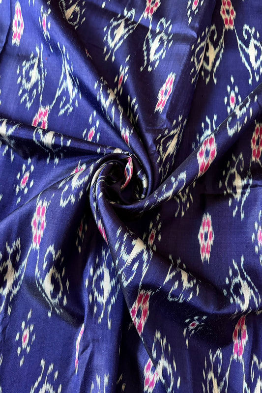 Odisha Ikkat Khandua Pure Silk Saree- Navy blue