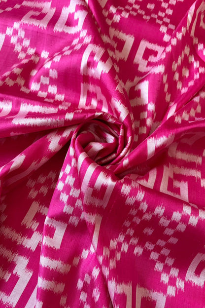 Exclusive Odisha Ikkat Khandua Pure Silk Saree- Pink
