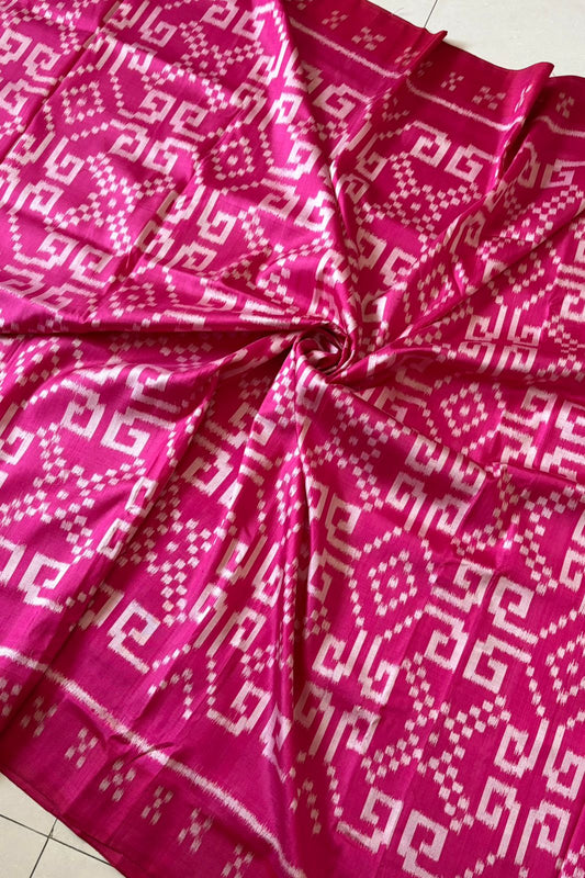 Exclusive Odisha Ikkat Khandua Pure Silk Saree- Pink
