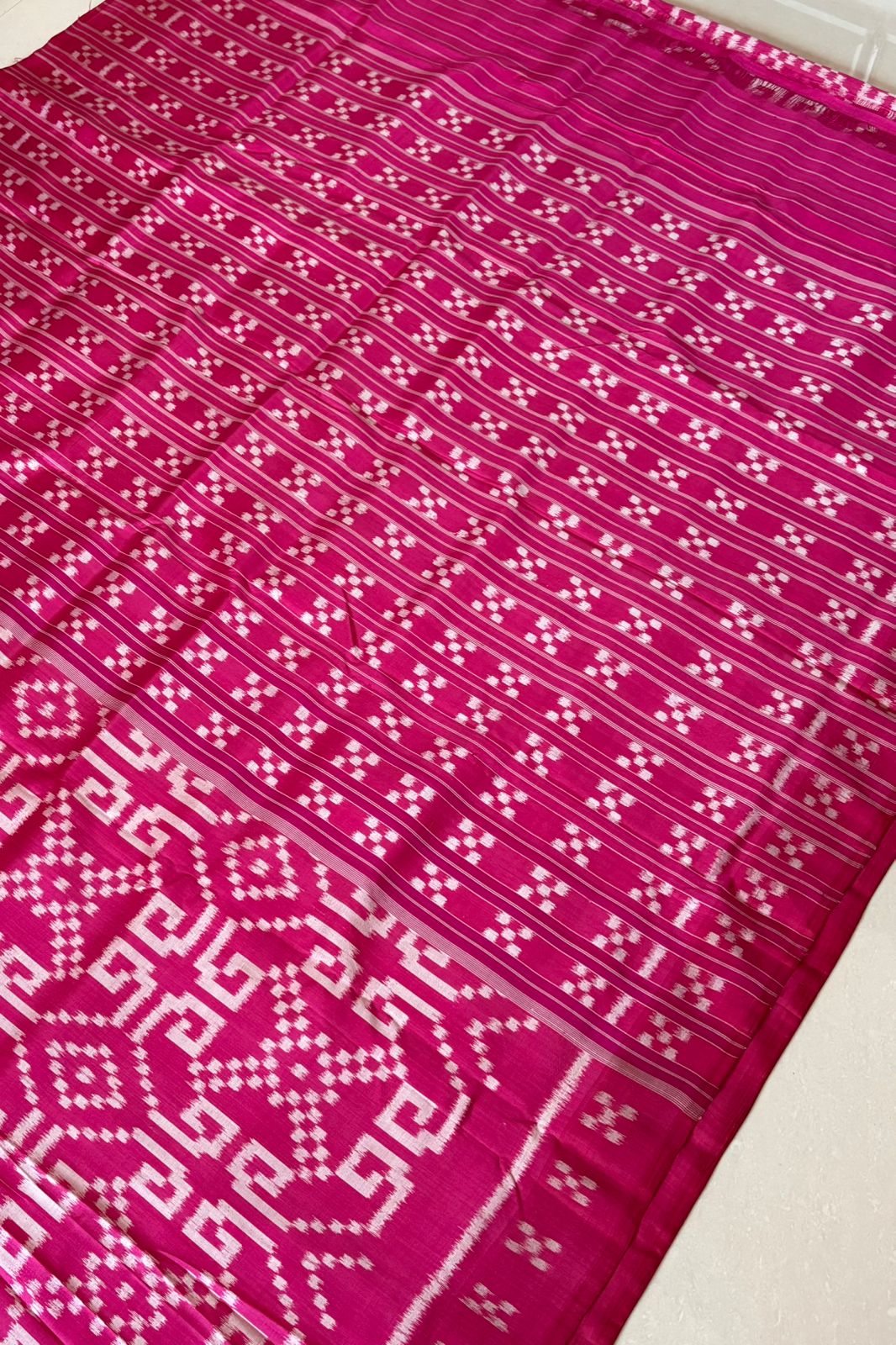 Exclusive Odisha Ikkat Khandua Pure Silk Saree- Pink