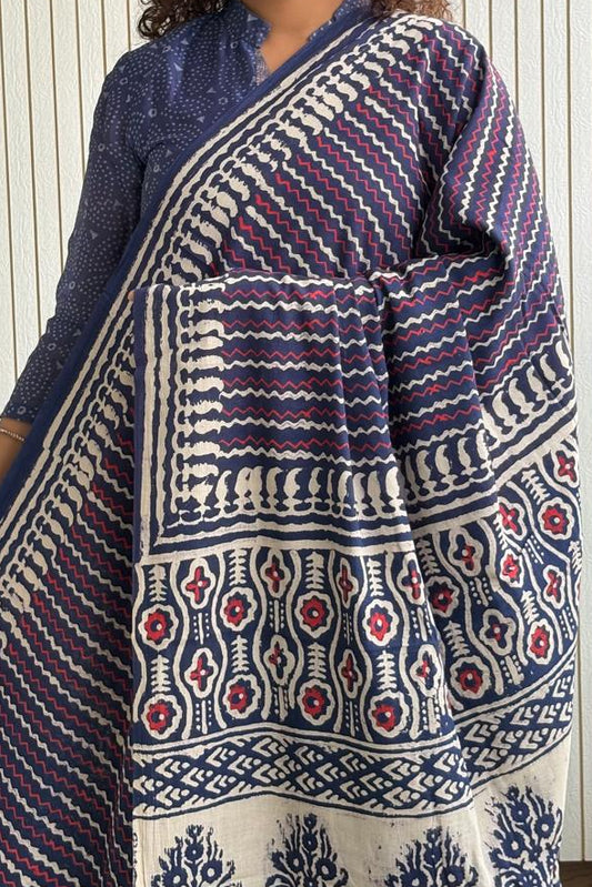 Hand Block Print Pure Cotton Saree