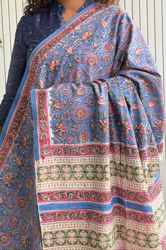 Hand Block Print Pure Cotton Saree