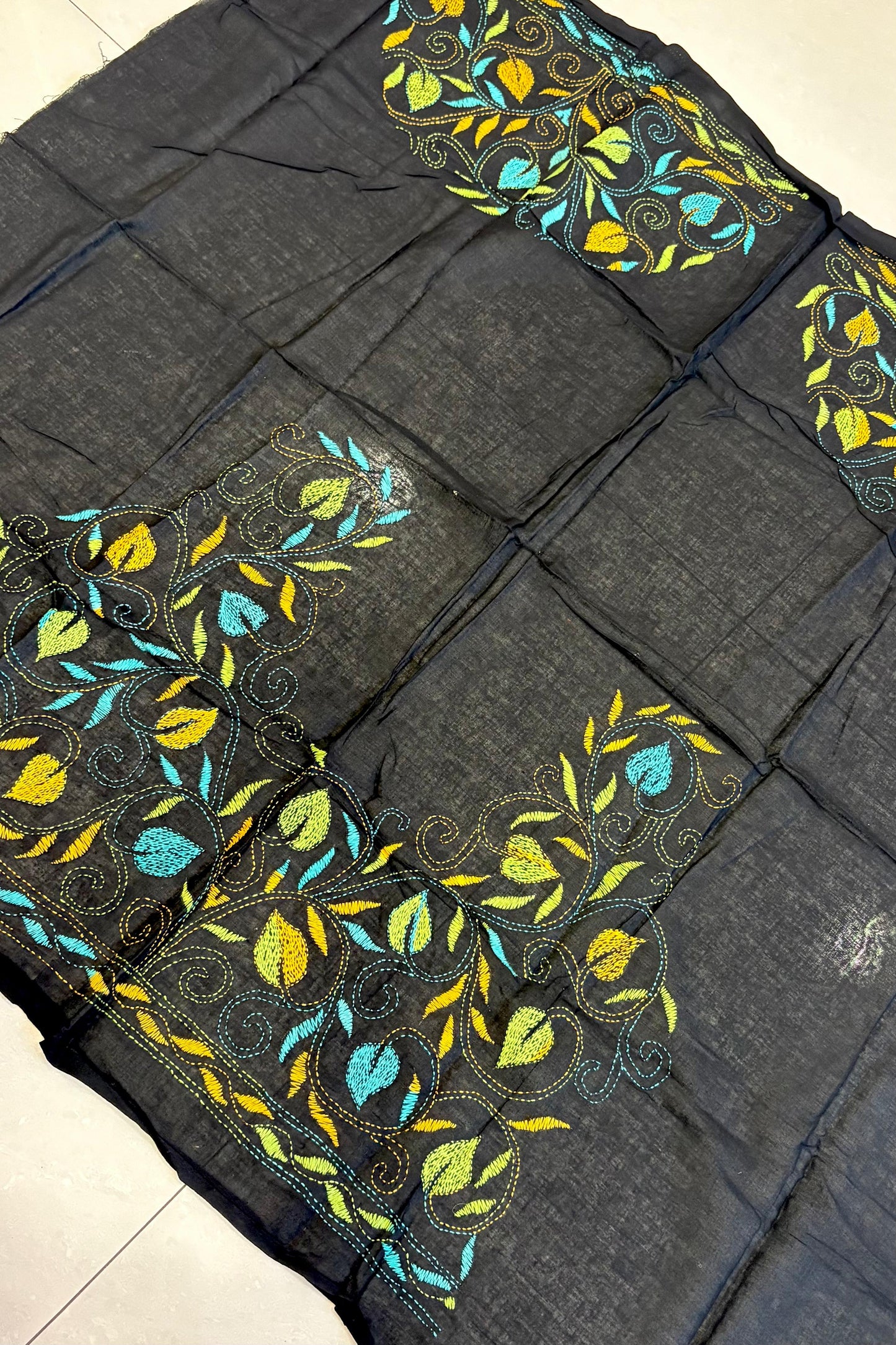 Cotton Kantha Work Blouse Piece- Code 42