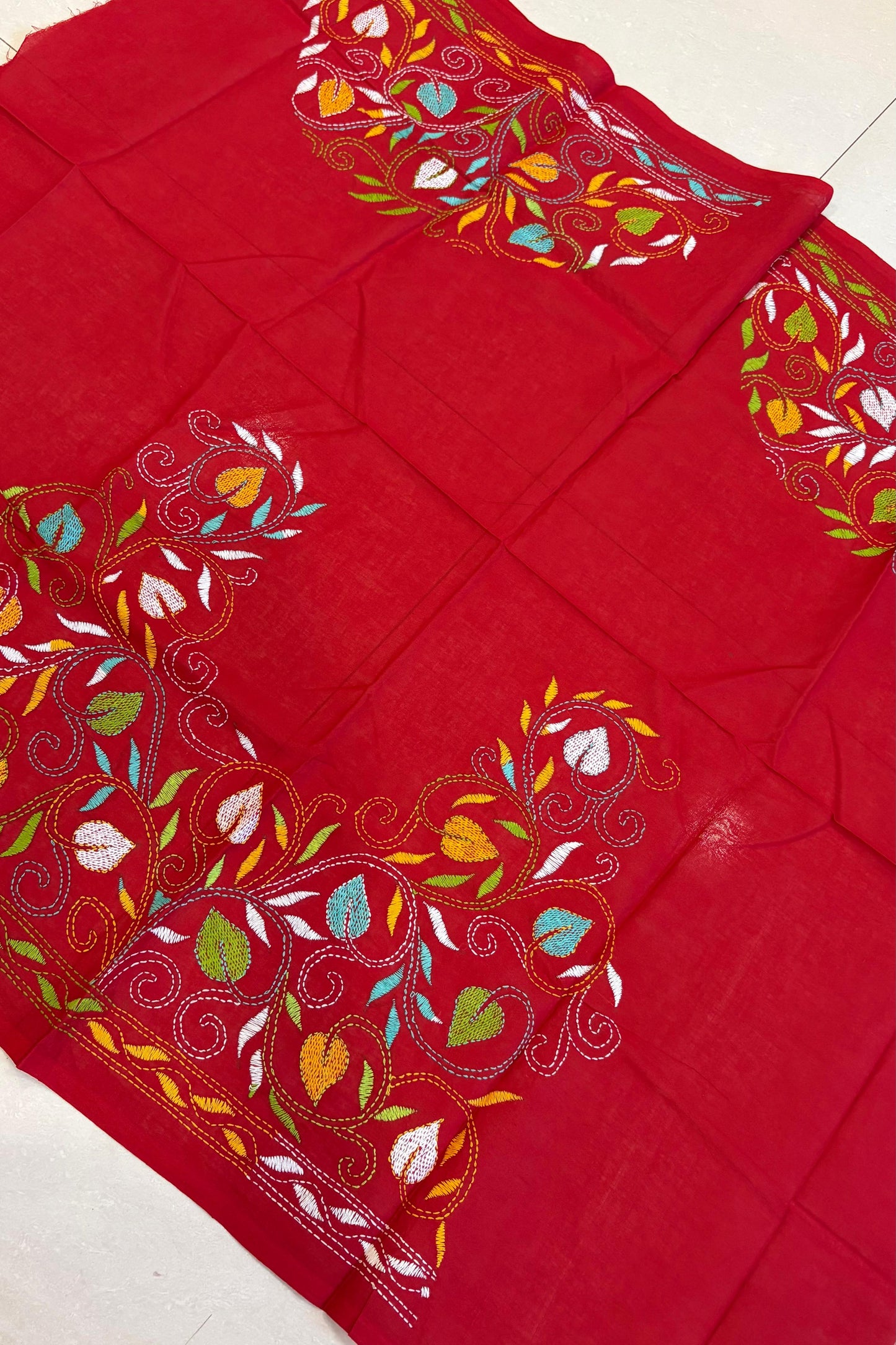 Cotton Kantha Work Blouse Piece- Code 41