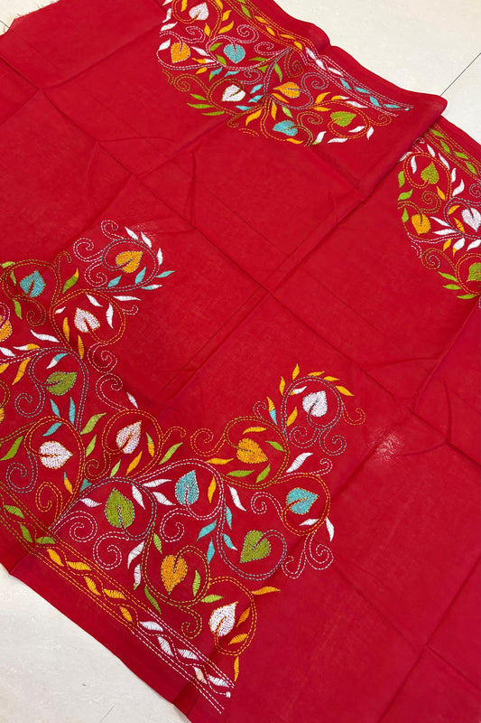 Cotton Kantha Work Blouse Piece- Code 41