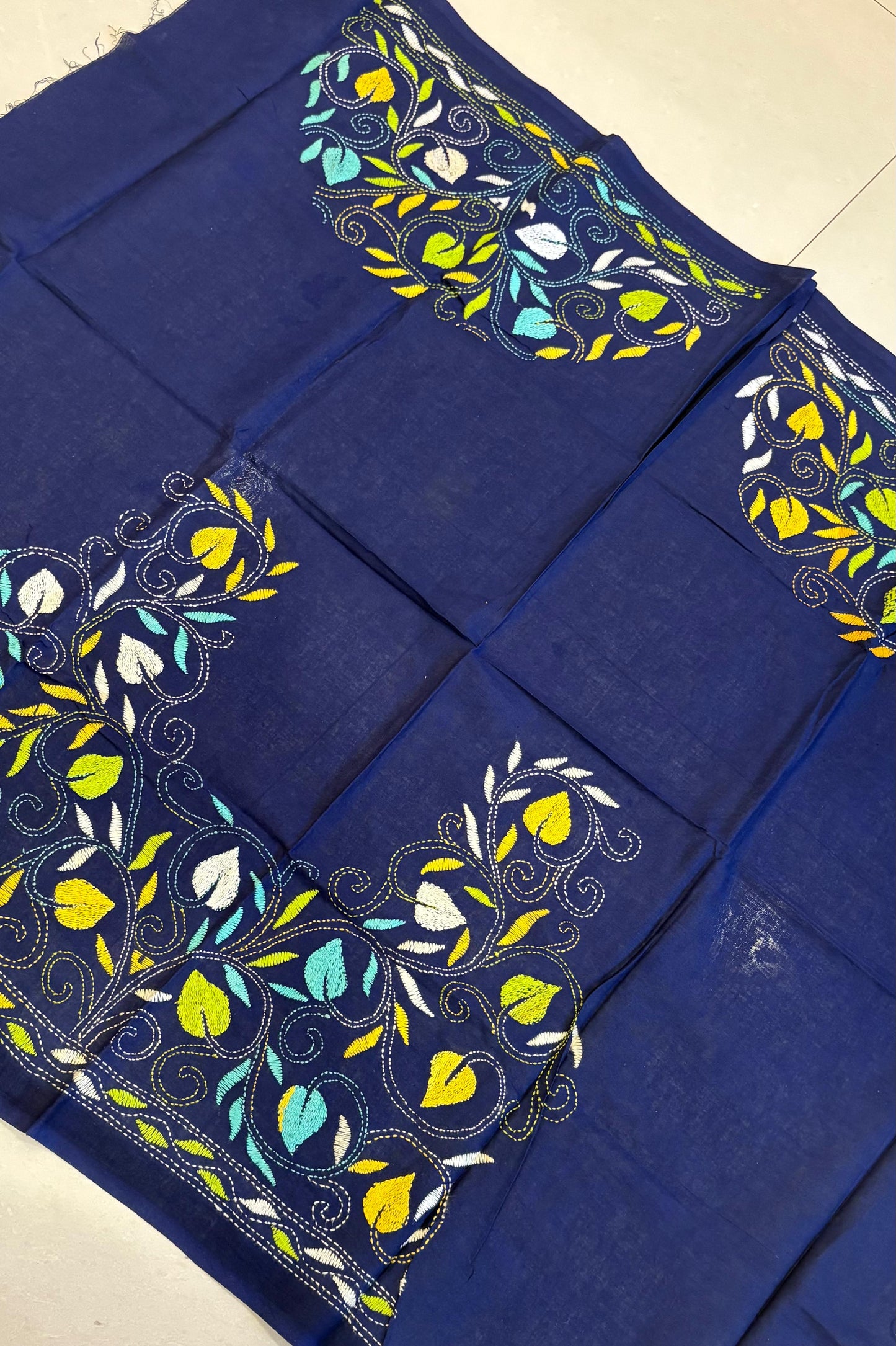 Cotton Kantha Work Blouse Piece- Code 43