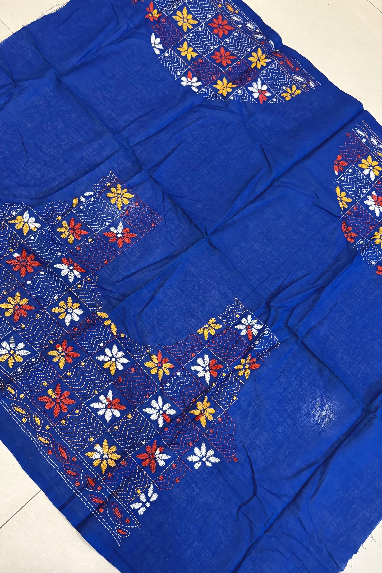 Cotton Kantha Work Blouse Piece- Code 44