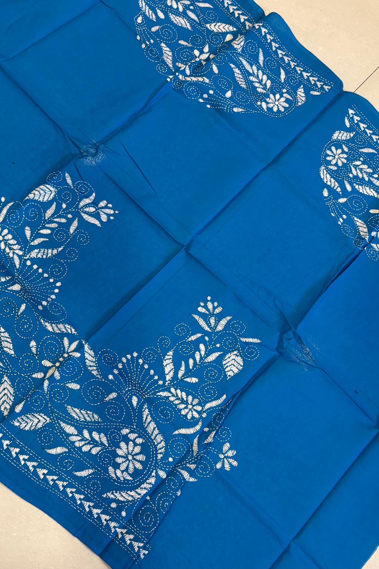 Cotton Kantha Work Blouse Piece- Code 48