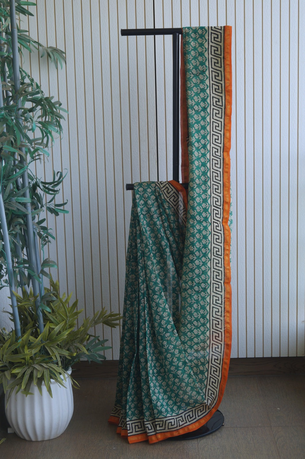 Hand Block Print Silk-Cotton Saree