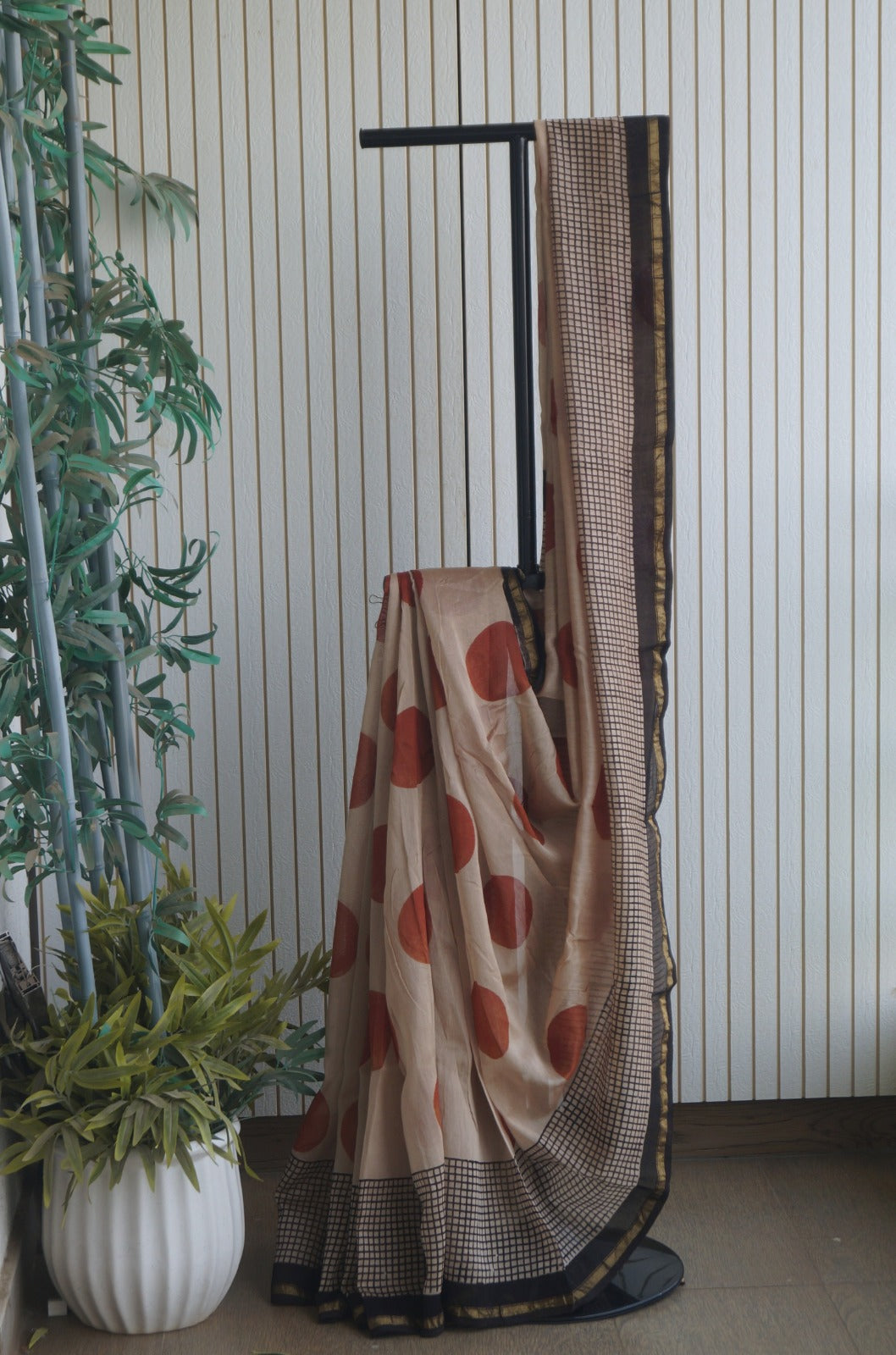 Hand Block Print Silk-Cotton Saree