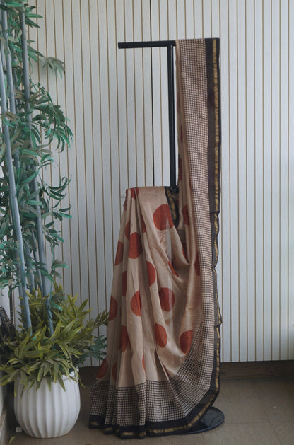 Hand Block Print Silk-Cotton Saree