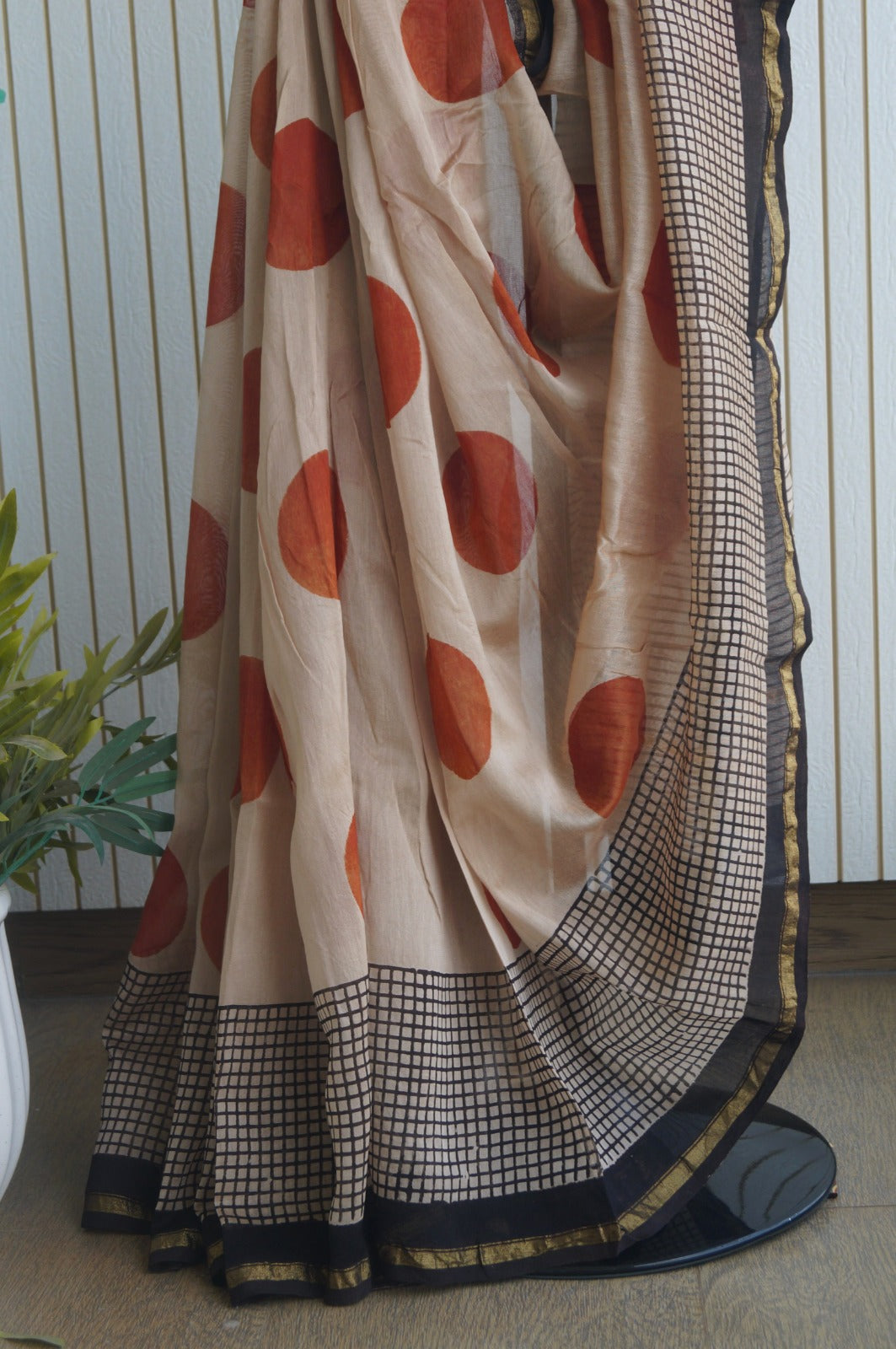 Hand Block Print Silk-Cotton Saree