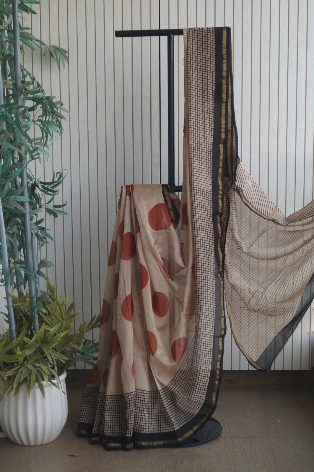 Hand Block Print Silk-Cotton Saree
