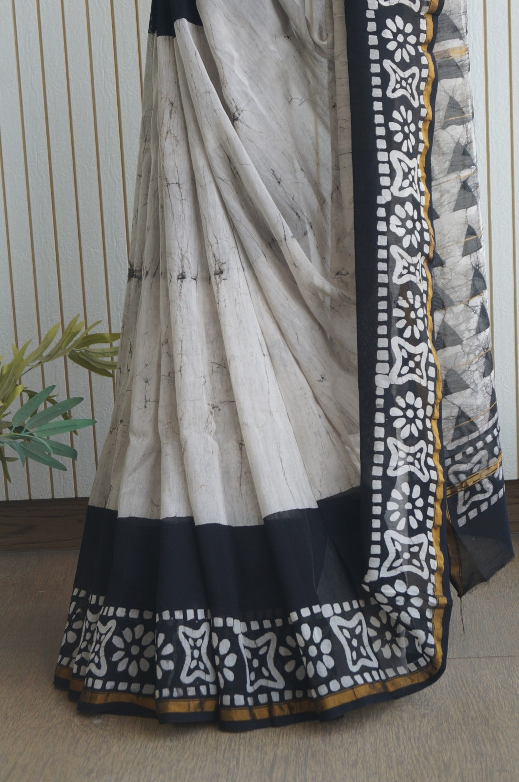 Hand Block Print Silk-Cotton Saree