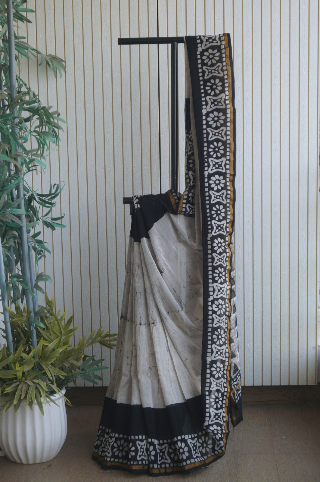 Hand Block Print Silk-Cotton Saree