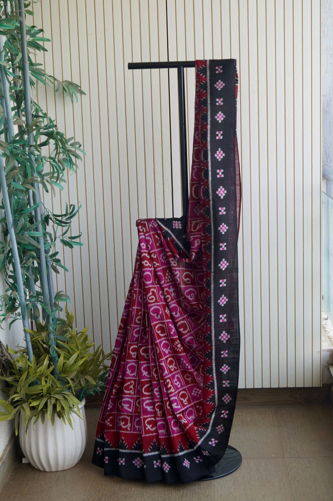 Exclusive Ikkat Pure Silk Saree-  Odia Varnamala With Airabat Palla
