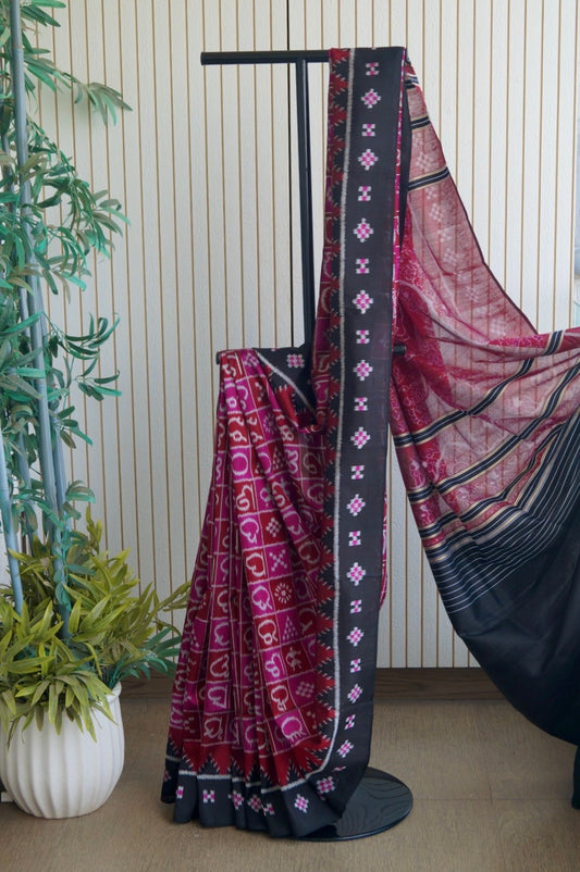 Exclusive Ikkat Pure Silk Saree-  Odia Varnamala With Airabat Palla