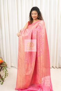 Banarasi Chiffon-Georgette Saree- Mauve Pink Saree