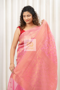 Banarasi Chiffon-Georgette Saree- Mauve Pink Saree