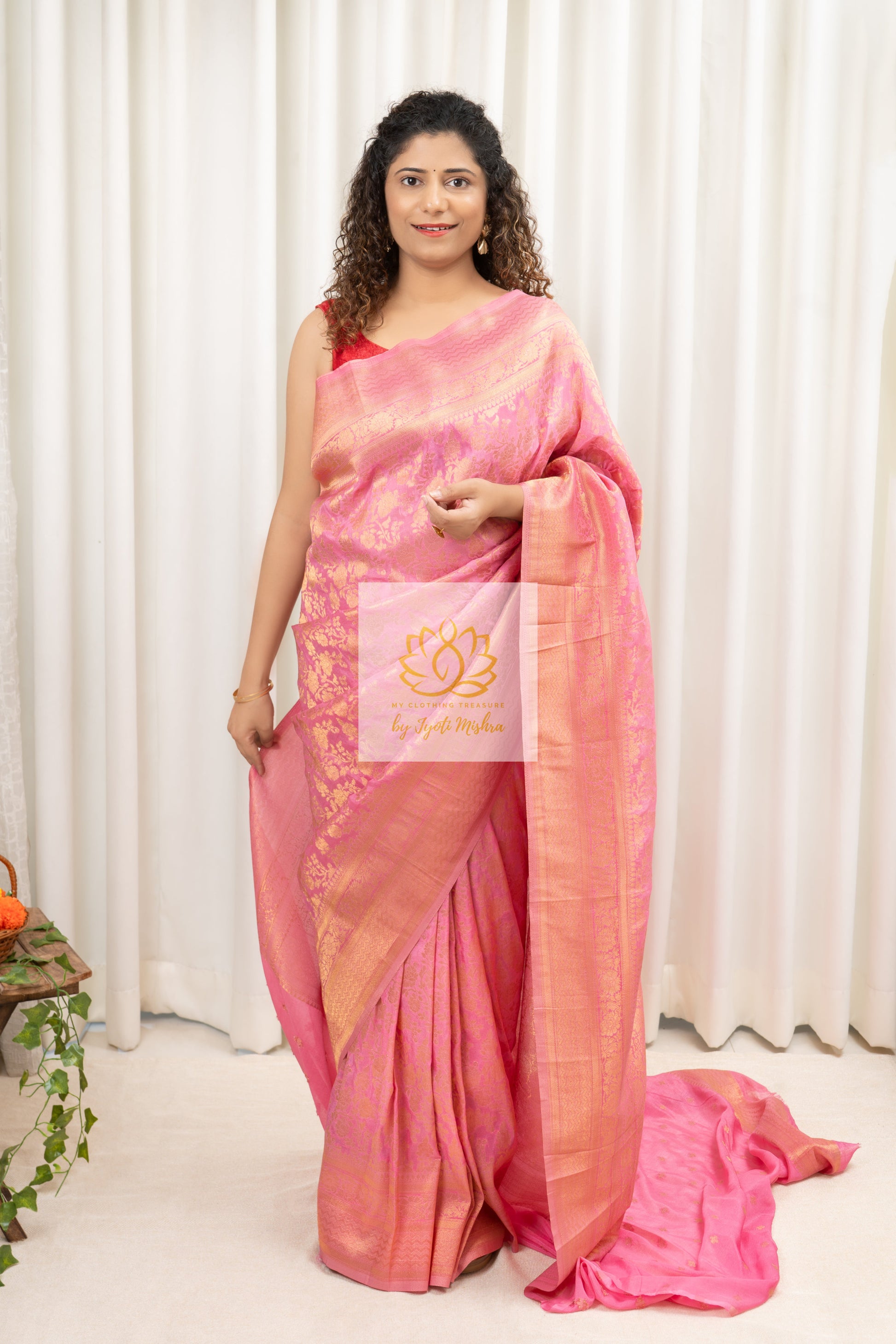 Banarasi Chiffon-Georgette Saree- Mauve Pink Saree