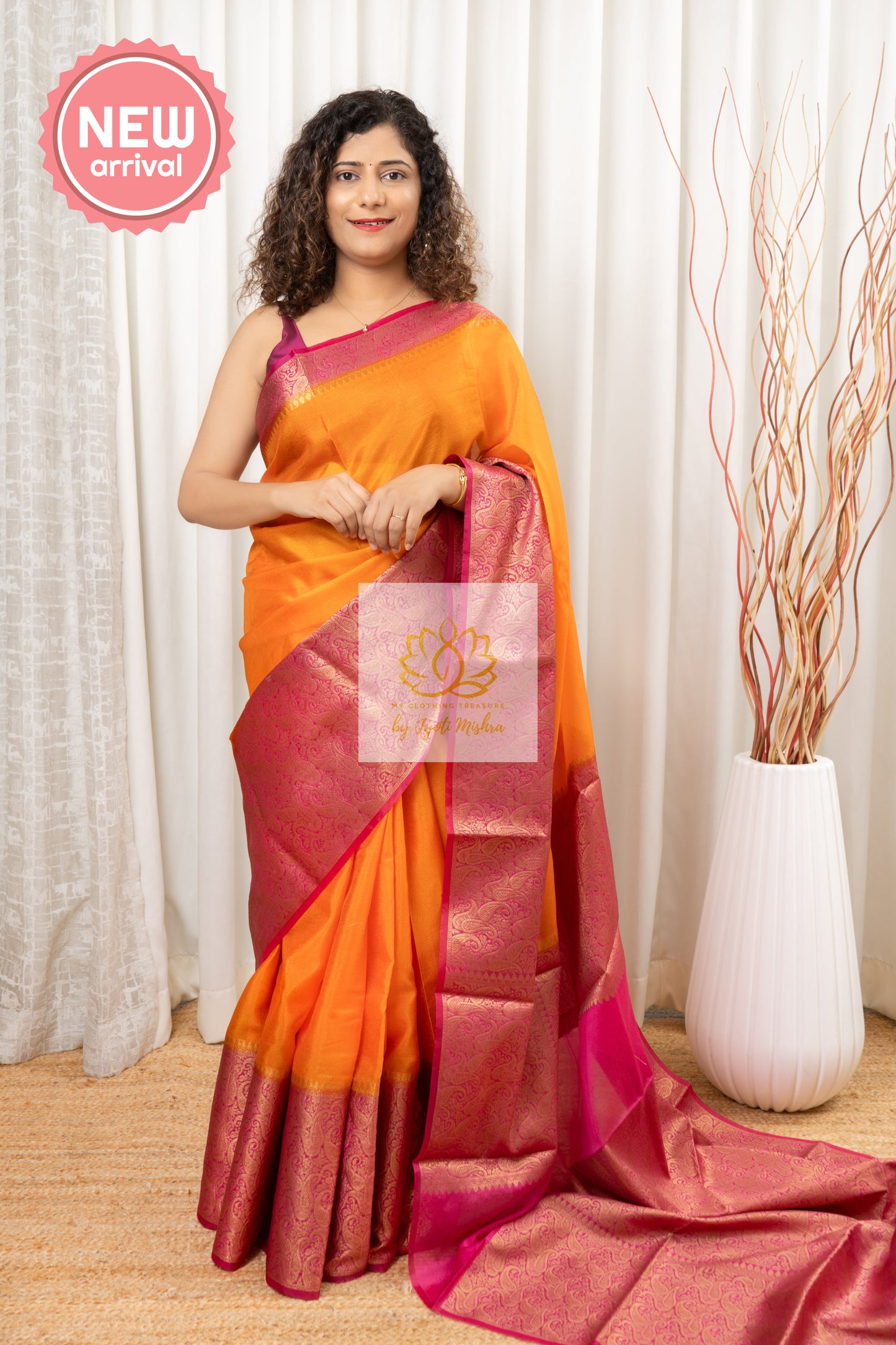 Banarasi Warm SIlk Saree- Orange Saree