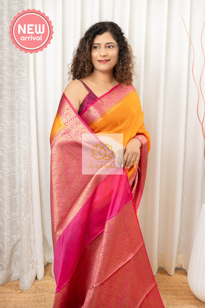 Banarasi Warm SIlk Saree- Orange Saree