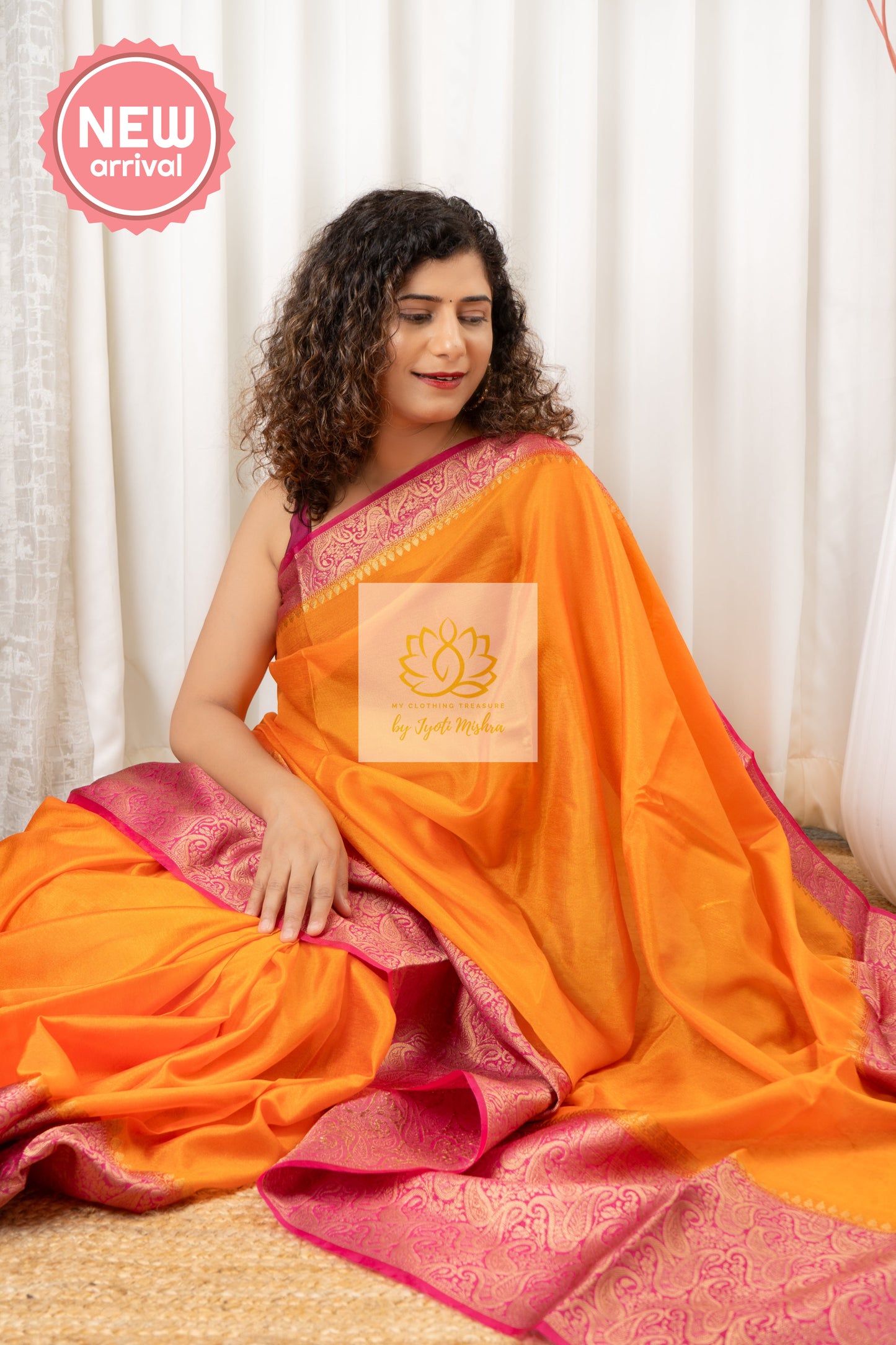 Banarasi Warm SIlk Saree- Orange Saree