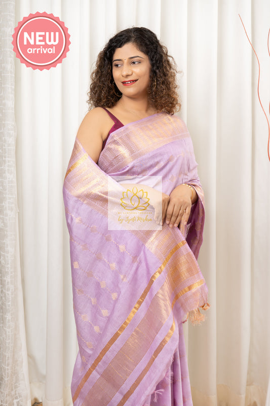 Bhagalpuri Soft Silk Saree - Lavender Saree