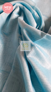 Classy Gold Border Silk Cotton Saree - Blue