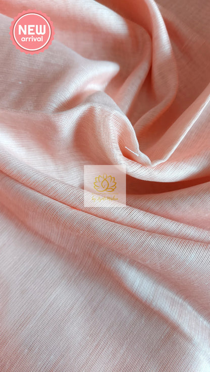 Classy Gold Border Silk Cotton Saree - Peachy Pink