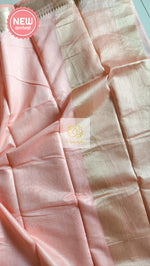 Load image into Gallery viewer, Classy Gold Border Silk Cotton Saree - Peachy Pink
