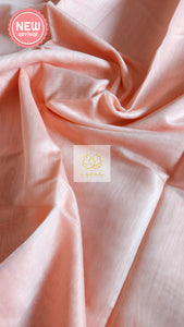 Classy Gold Border Silk Cotton Saree - Peachy Pink