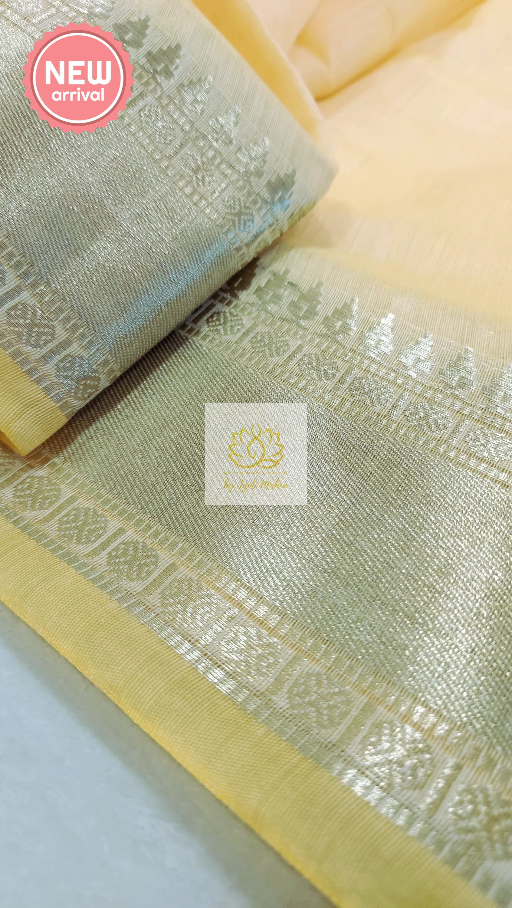 Classy Gold Border Silk Cotton Saree - Yellow