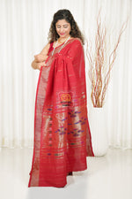 Load image into Gallery viewer, Cotton Paithani Saree With Traditional Double Pallu- Red
