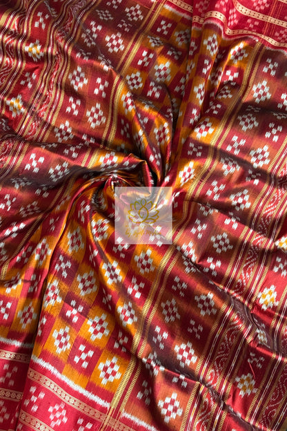 Double Pasapali Border Khandua Ikkat Silk Saree - Green Saree