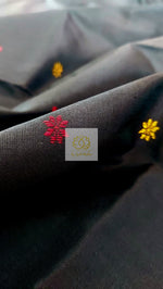 Load image into Gallery viewer, Ek Phulia Bomkei Pure Silk Pata Saree- Black Saree
