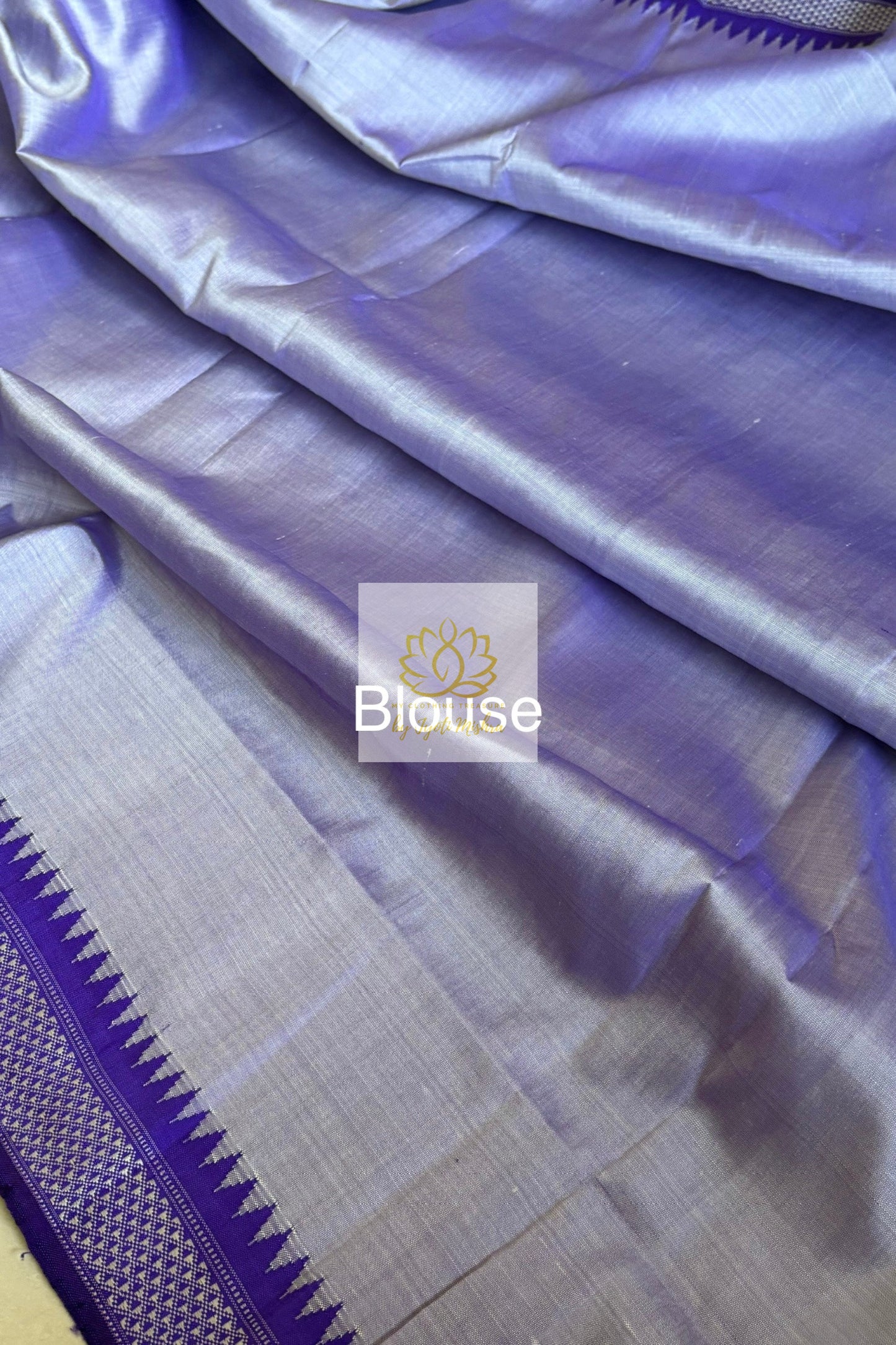 Exclusive Double Pallu Berhampuri Pure Silk Patta Saree - Grey Saree