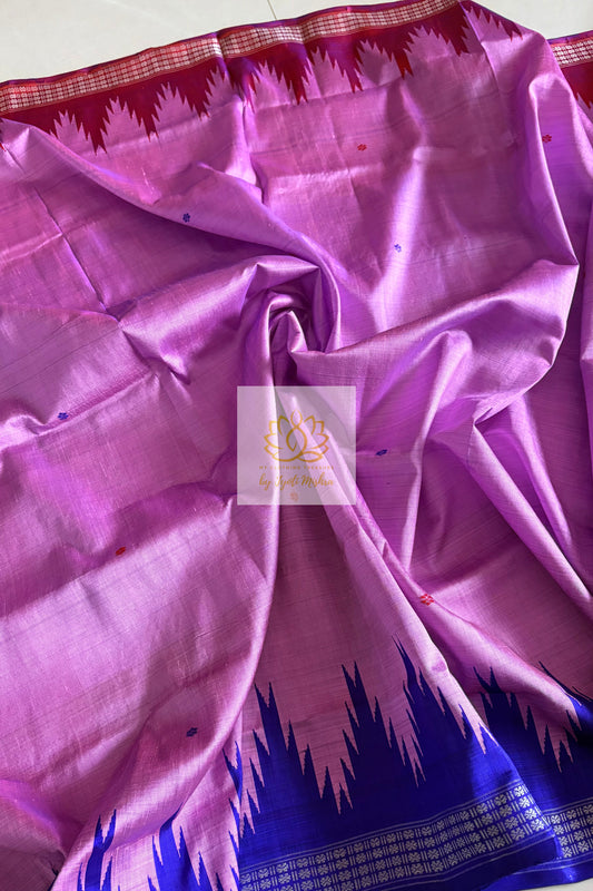 Exclusive Ganga Jamuna Border Double Pallu Berhampuri Pure Silk Patta Saree - Pink Saree