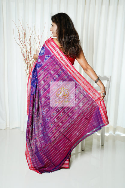 Exclusive Odisha Ikkat Cotton Saree - Deep Blue