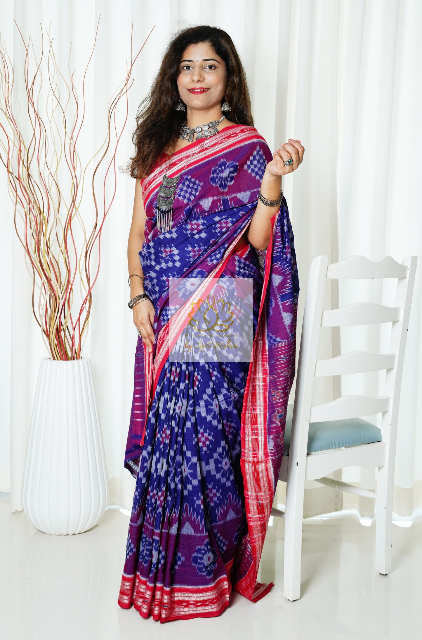 Exclusive Odisha Ikkat Cotton Saree - Deep Blue