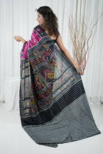 Load image into Gallery viewer, Exclusive Odisha Ikkat Khandua Silk Saree- Varnamala Wine Pink 2 Saree
